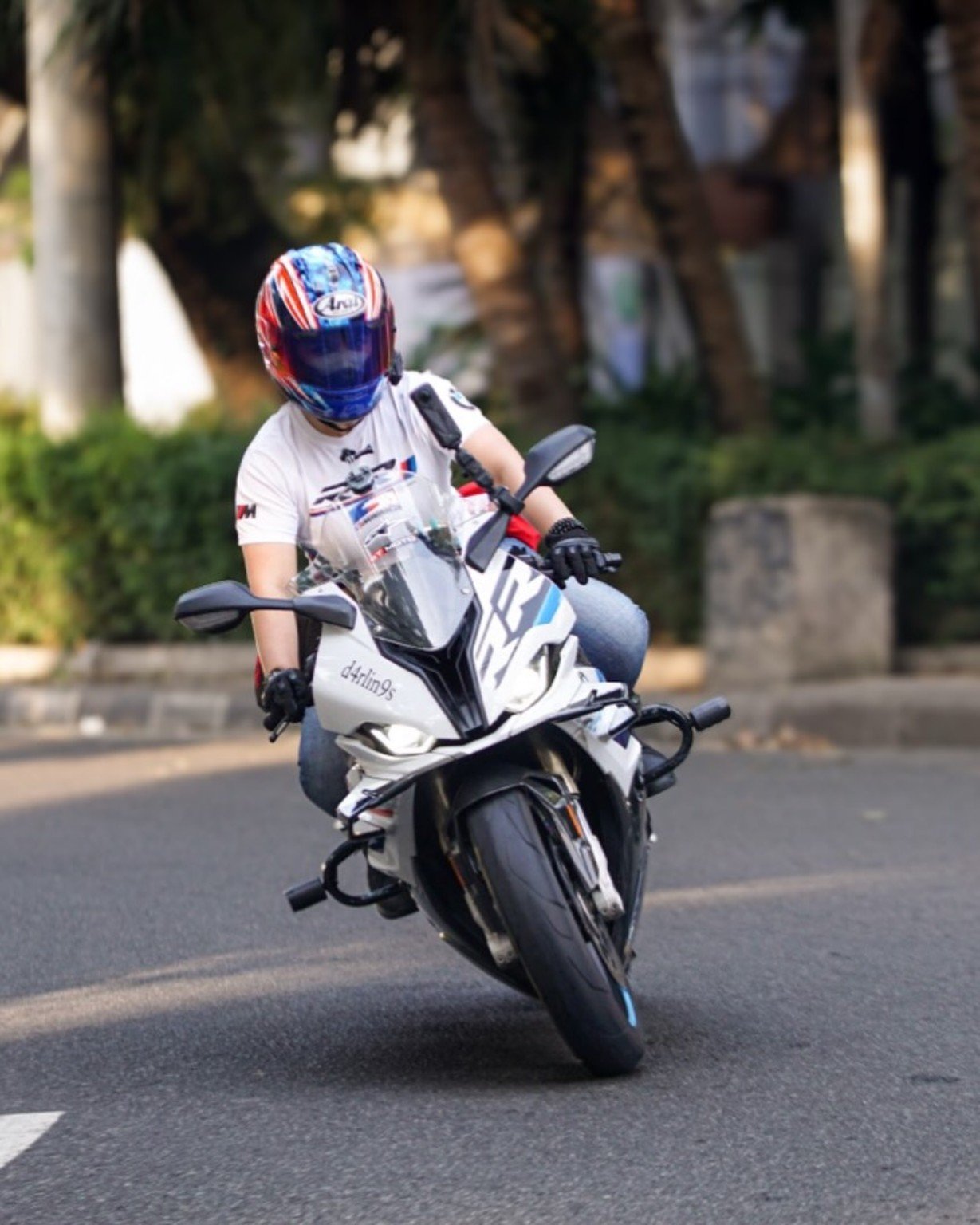 BMW motorcycle cornering